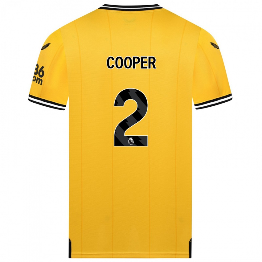 Kvinder Laura Cooper #2 Gul Hjemmebane Spillertrøjer 2023/24 Trøje T-Shirt
