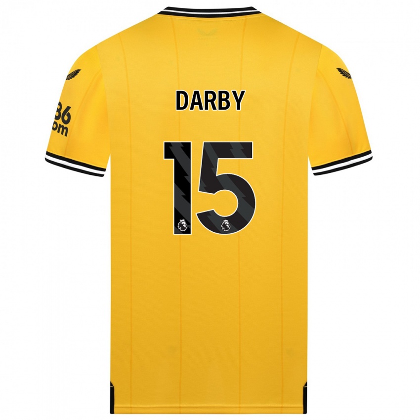Kvinder Kelly Darby #15 Gul Hjemmebane Spillertrøjer 2023/24 Trøje T-Shirt