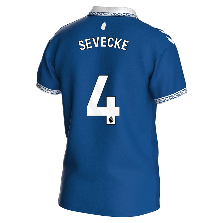Kvinder Rikke Sevecke #4 Kongeblå Hjemmebane Spillertrøjer 2023/24 Trøje T-Shirt