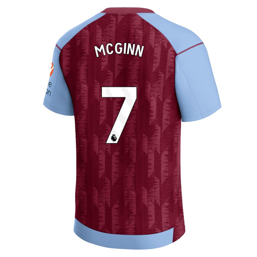 Kvinder John Mcginn #7 Klaret Blå Hjemmebane Spillertrøjer 2023/24 Trøje T-Shirt