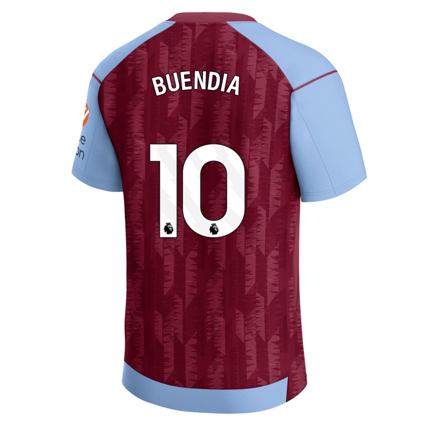 Kvinder Emiliano Buendia #10 Klaret Blå Hjemmebane Spillertrøjer 2023/24 Trøje T-Shirt