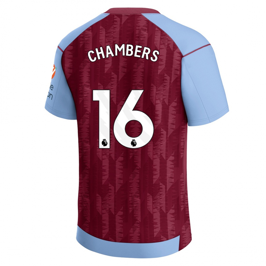 Kvinder Calum Chambers #16 Klaret Blå Hjemmebane Spillertrøjer 2023/24 Trøje T-Shirt