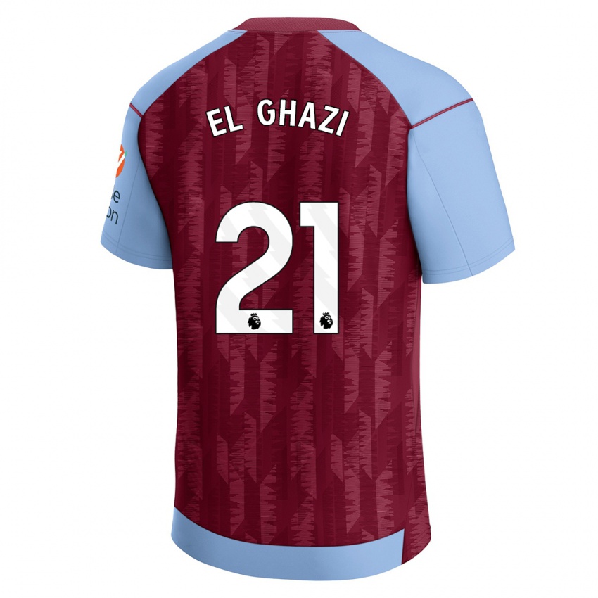 Kvinder Anwar El Ghazi #21 Klaret Blå Hjemmebane Spillertrøjer 2023/24 Trøje T-Shirt