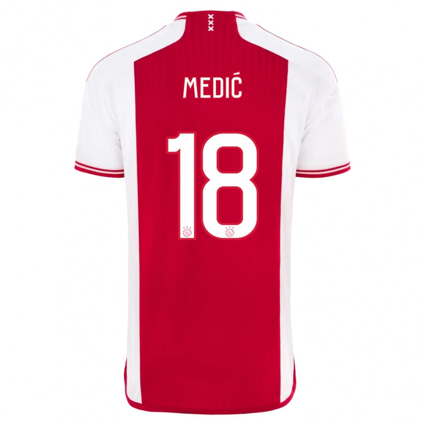 Kvinder Jakov Medic #18 Rød Hvid Hjemmebane Spillertrøjer 2023/24 Trøje T-Shirt