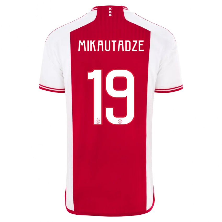 Kvinder Georges Mikautadze #19 Rød Hvid Hjemmebane Spillertrøjer 2023/24 Trøje T-Shirt