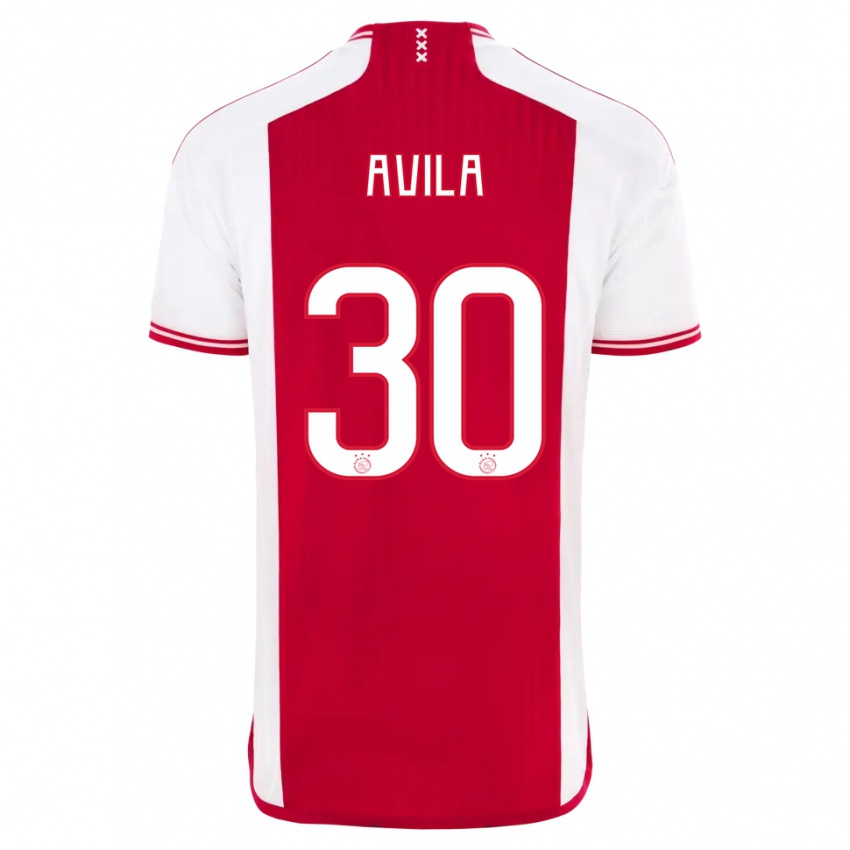 Kvinder Gastón Ávila #30 Rød Hvid Hjemmebane Spillertrøjer 2023/24 Trøje T-Shirt