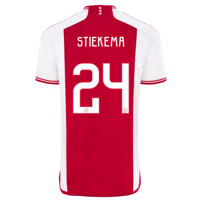 Kvinder Iris Stiekema #24 Rød Hvid Hjemmebane Spillertrøjer 2023/24 Trøje T-Shirt
