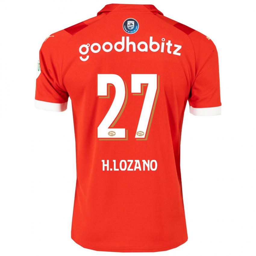 Kvinder Hirving Lozano #27 Rød Hjemmebane Spillertrøjer 2023/24 Trøje T-Shirt