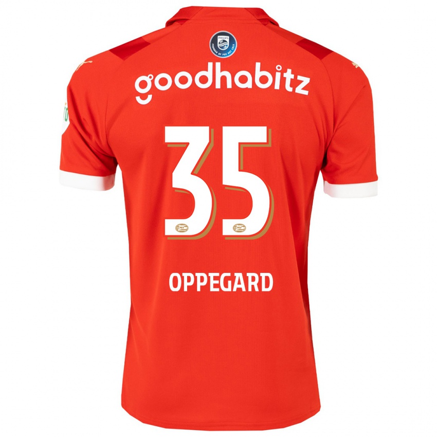 Kvinder Fredrik Oppegard #35 Rød Hjemmebane Spillertrøjer 2023/24 Trøje T-Shirt