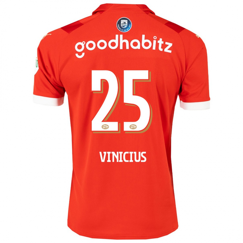 Kvinder Carlos Vinicius #25 Rød Hjemmebane Spillertrøjer 2023/24 Trøje T-Shirt