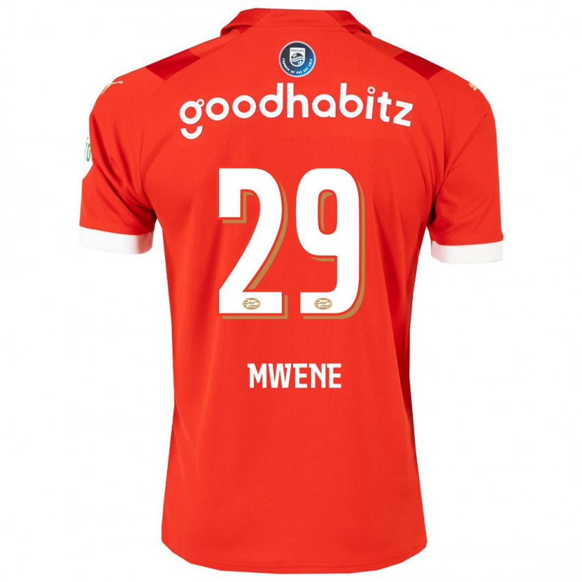 Kvinder Phillipp Mwene #29 Rød Hjemmebane Spillertrøjer 2023/24 Trøje T-Shirt