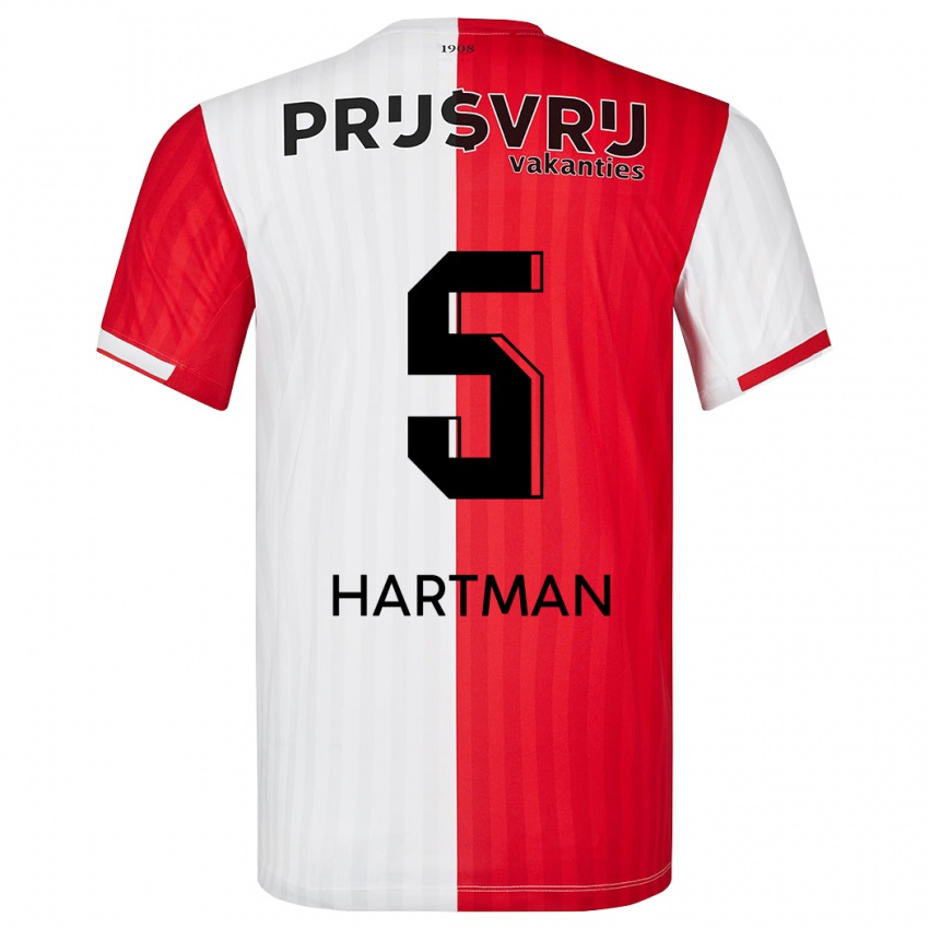 Kvinder Quilindschy Hartman #5 Rød Hvid Hjemmebane Spillertrøjer 2023/24 Trøje T-Shirt