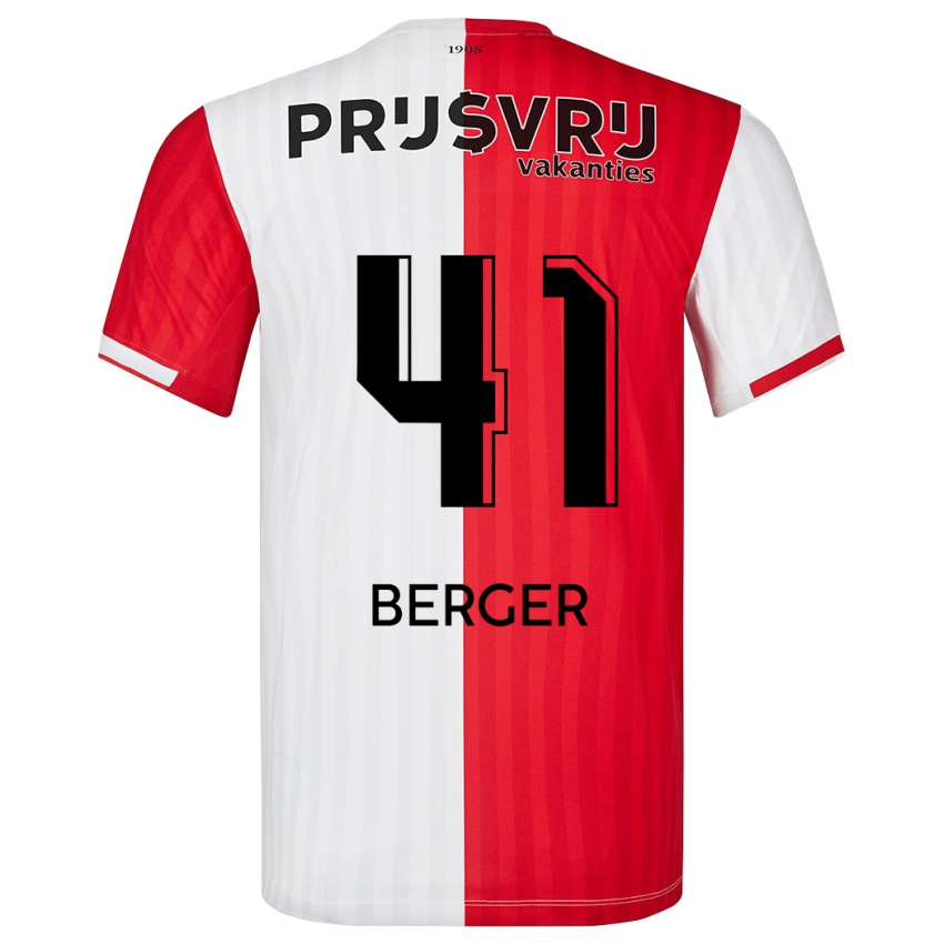 Kvinder Mannou Berger #41 Rød Hvid Hjemmebane Spillertrøjer 2023/24 Trøje T-Shirt