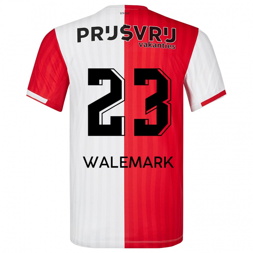 Kvinder Patrik Walemark #23 Rød Hvid Hjemmebane Spillertrøjer 2023/24 Trøje T-Shirt