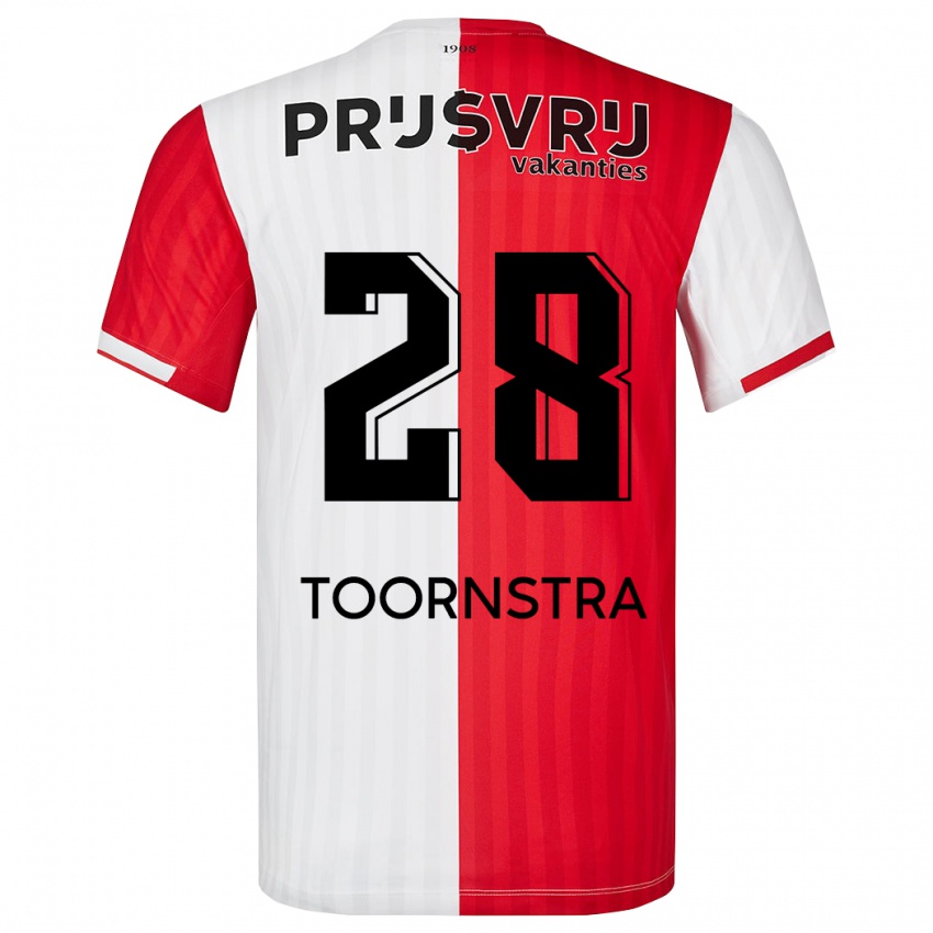 Kvinder Jens Toornstra #28 Rød Hvid Hjemmebane Spillertrøjer 2023/24 Trøje T-Shirt