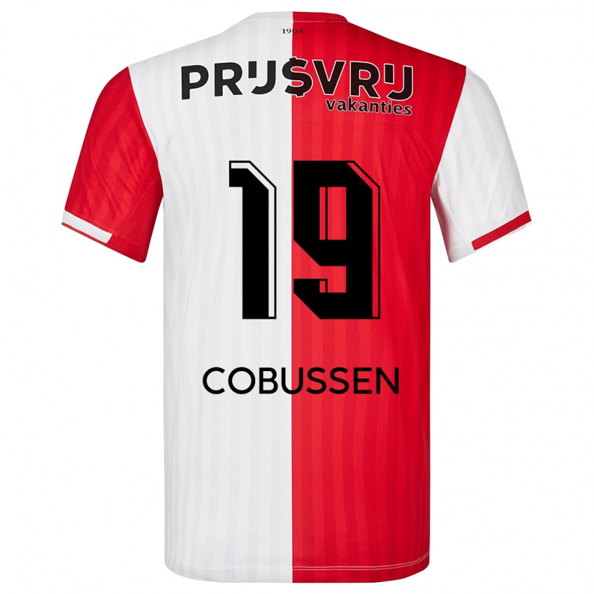 Kvinder Sophie Cobussen #19 Rød Hvid Hjemmebane Spillertrøjer 2023/24 Trøje T-Shirt