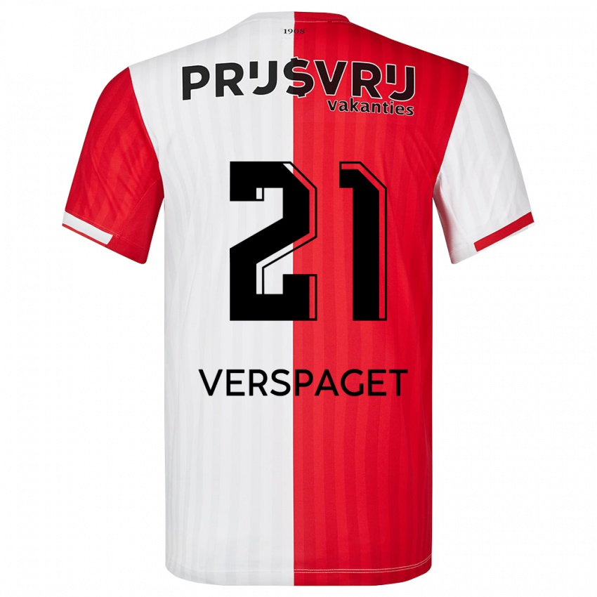 Kvinder Amber Verspaget #21 Rød Hvid Hjemmebane Spillertrøjer 2023/24 Trøje T-Shirt