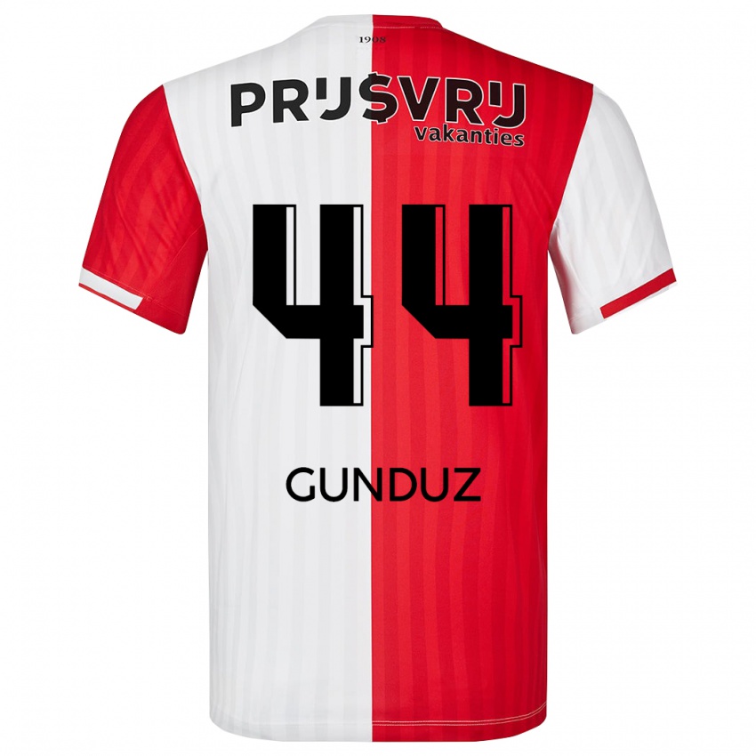 Kvinder Omer Gunduz #44 Rød Hvid Hjemmebane Spillertrøjer 2023/24 Trøje T-Shirt