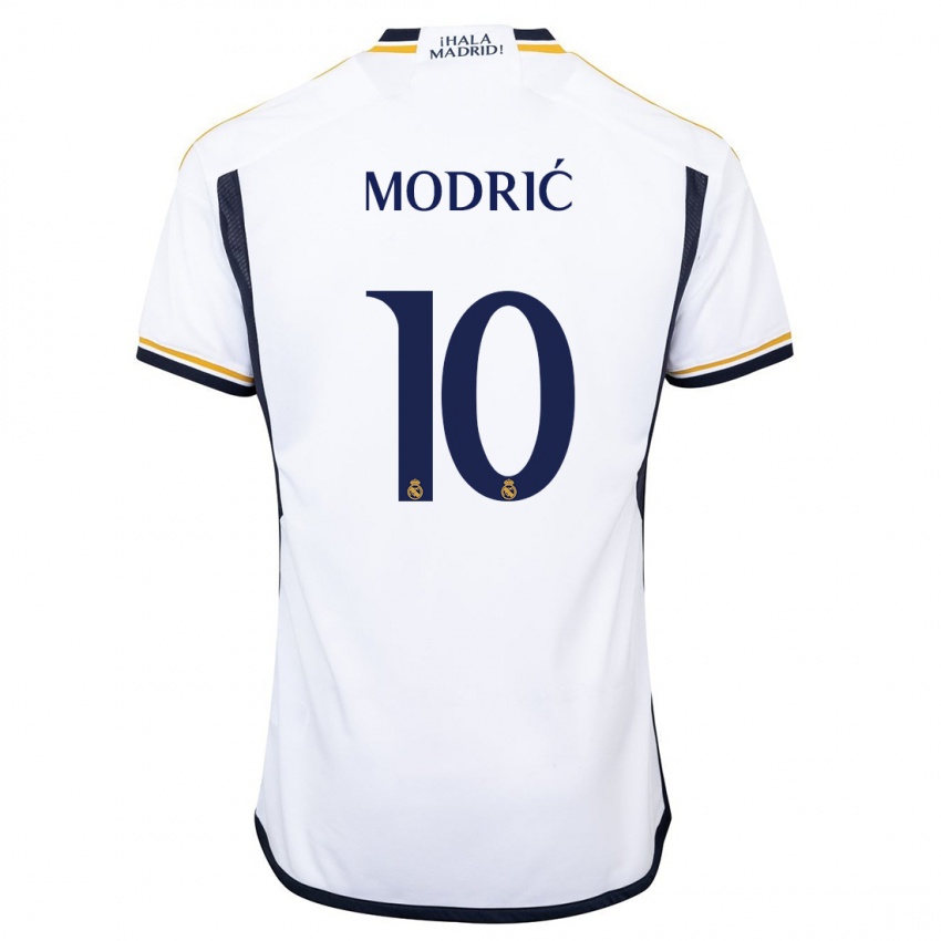 Kvinder Luka Modric #10 Hvid Hjemmebane Spillertrøjer 2023/24 Trøje T-Shirt