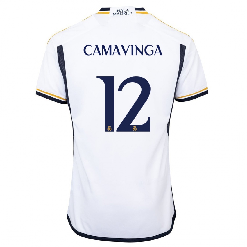 Kvinder Eduardo Camavinga #12 Hvid Hjemmebane Spillertrøjer 2023/24 Trøje T-Shirt