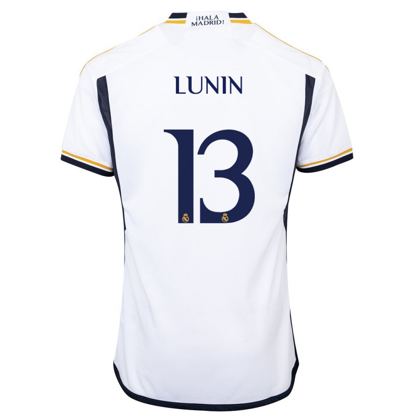 Kvinder Andriy Lunin #13 Hvid Hjemmebane Spillertrøjer 2023/24 Trøje T-Shirt