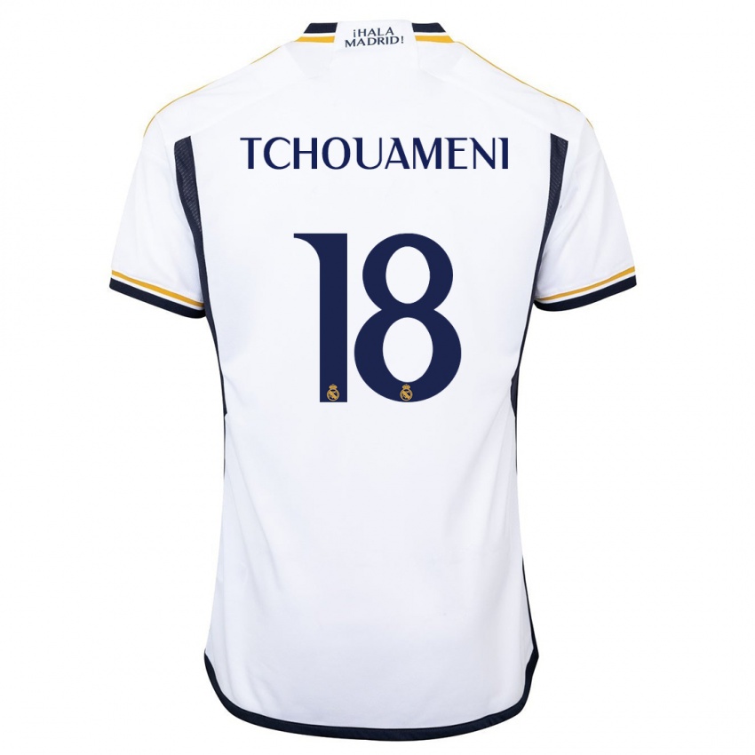 Kvinder Aurelien Tchouameni #18 Hvid Hjemmebane Spillertrøjer 2023/24 Trøje T-Shirt