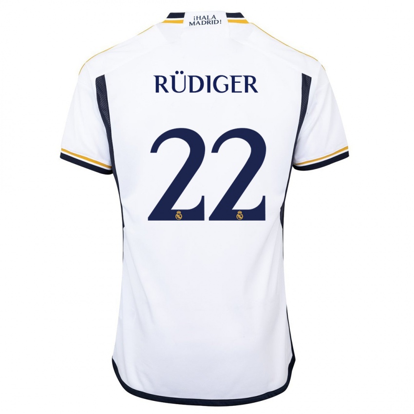 Kvinder Antonio Rudiger #22 Hvid Hjemmebane Spillertrøjer 2023/24 Trøje T-Shirt
