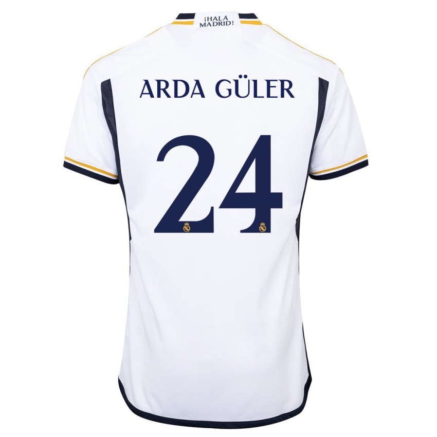 Kvinder Arda Güler #24 Hvid Hjemmebane Spillertrøjer 2023/24 Trøje T-Shirt