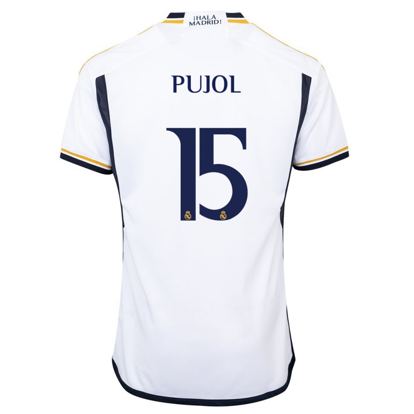 Kvinder Edgar Pujol #15 Hvid Hjemmebane Spillertrøjer 2023/24 Trøje T-Shirt
