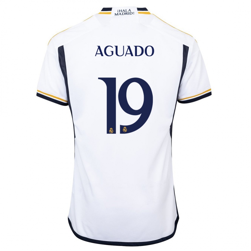 Kvinder Lorenzo Aguado #19 Hvid Hjemmebane Spillertrøjer 2023/24 Trøje T-Shirt