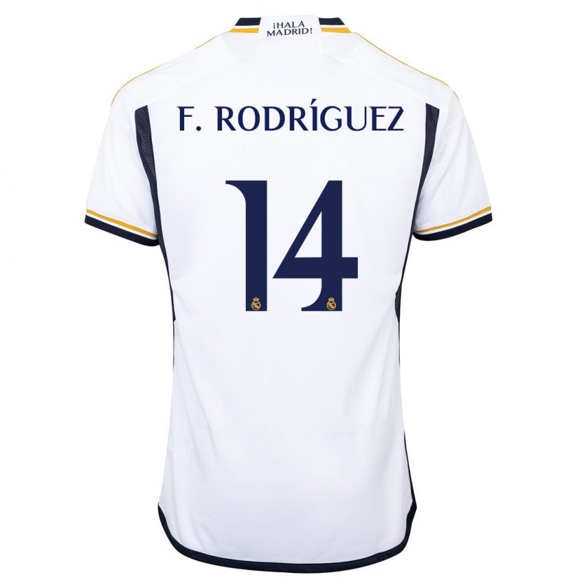 Kvinder Fer Rodríguez #14 Hvid Hjemmebane Spillertrøjer 2023/24 Trøje T-Shirt