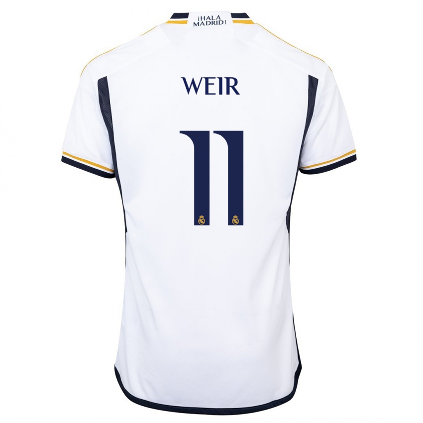 Kvinder Caroline Weir #11 Hvid Hjemmebane Spillertrøjer 2023/24 Trøje T-Shirt