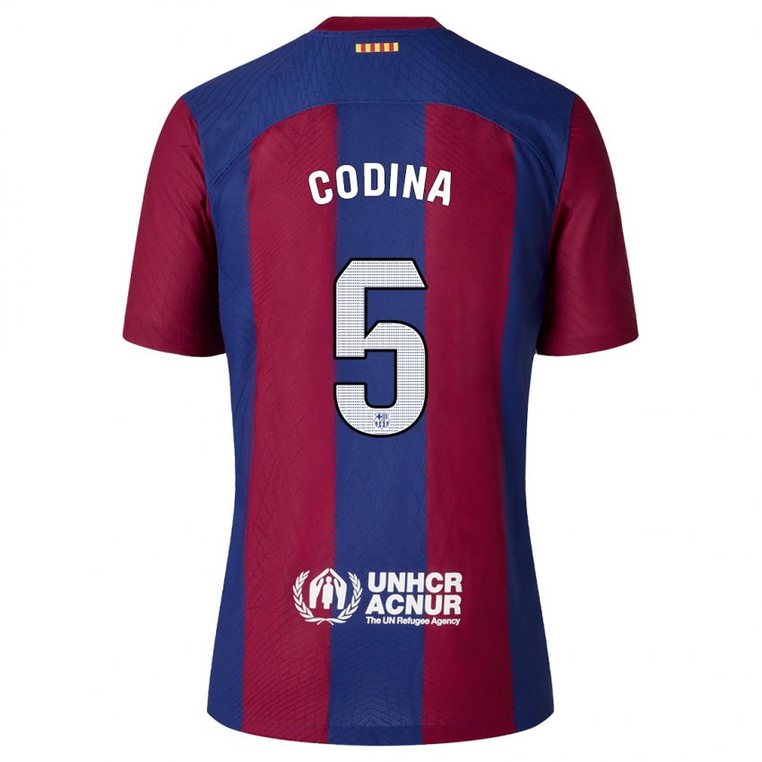 Kvinder Laia Codina #5 Rød Blå Hjemmebane Spillertrøjer 2023/24 Trøje T-Shirt