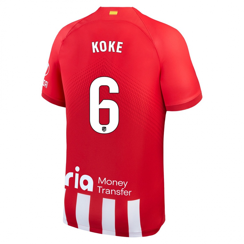 Kvinder Koke #6 Rød Hvid Hjemmebane Spillertrøjer 2023/24 Trøje T-Shirt