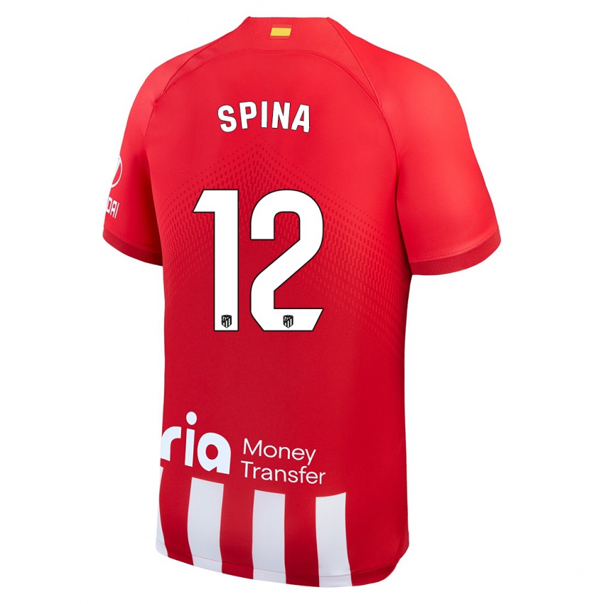 Kvinder Gerónimo Spina #12 Rød Hvid Hjemmebane Spillertrøjer 2023/24 Trøje T-Shirt