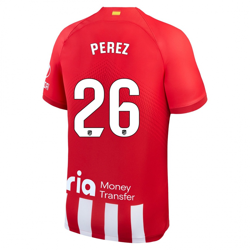 Kvinder Xenia Perez #26 Rød Hvid Hjemmebane Spillertrøjer 2023/24 Trøje T-Shirt