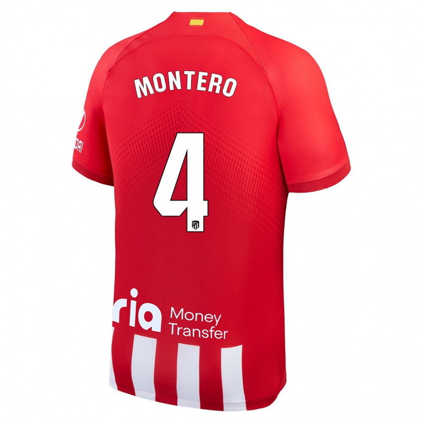 Kvinder Francisco Montero #4 Rød Hvid Hjemmebane Spillertrøjer 2023/24 Trøje T-Shirt