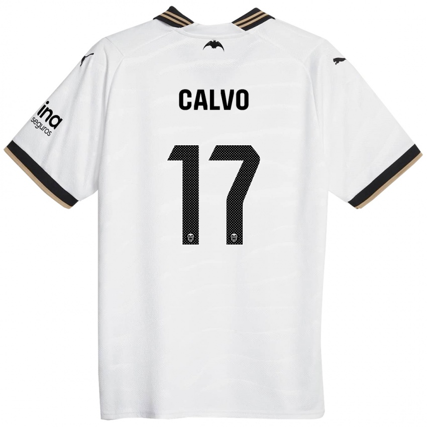 Kvinder Borja Calvo #17 Hvid Hjemmebane Spillertrøjer 2023/24 Trøje T-Shirt