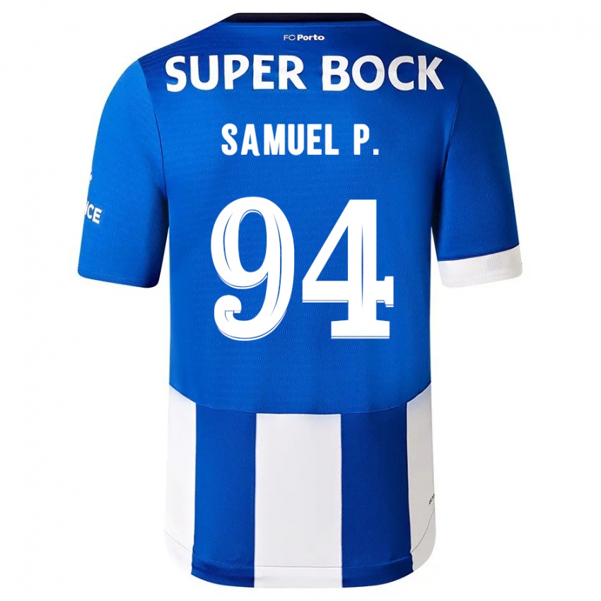 Kvinder Samuel #94 Blå Hvid Hjemmebane Spillertrøjer 2023/24 Trøje T-Shirt