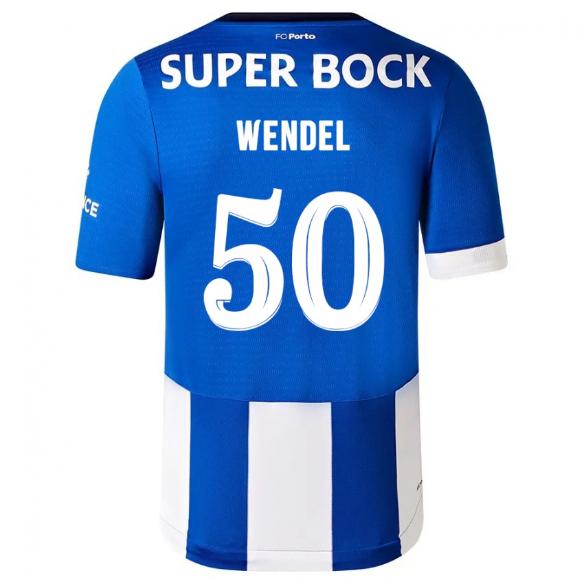 Kvinder Wendel #50 Blå Hvid Hjemmebane Spillertrøjer 2023/24 Trøje T-Shirt