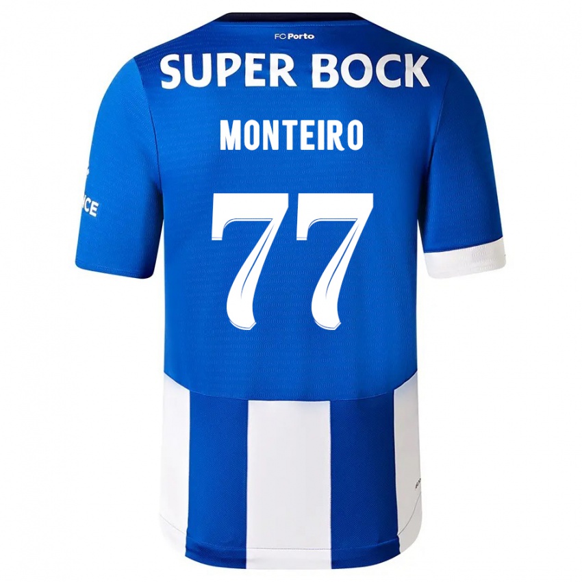 Kvinder Rui Monteiro #77 Blå Hvid Hjemmebane Spillertrøjer 2023/24 Trøje T-Shirt
