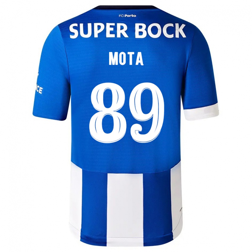 Kvinder Luís Mota #89 Blå Hvid Hjemmebane Spillertrøjer 2023/24 Trøje T-Shirt