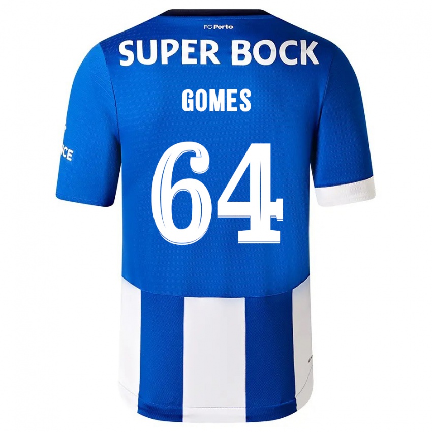 Kvinder Luís Gomes #64 Blå Hvid Hjemmebane Spillertrøjer 2023/24 Trøje T-Shirt