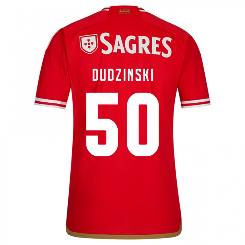 Kvinder Marcel Dudzinski #50 Rød Hjemmebane Spillertrøjer 2023/24 Trøje T-Shirt