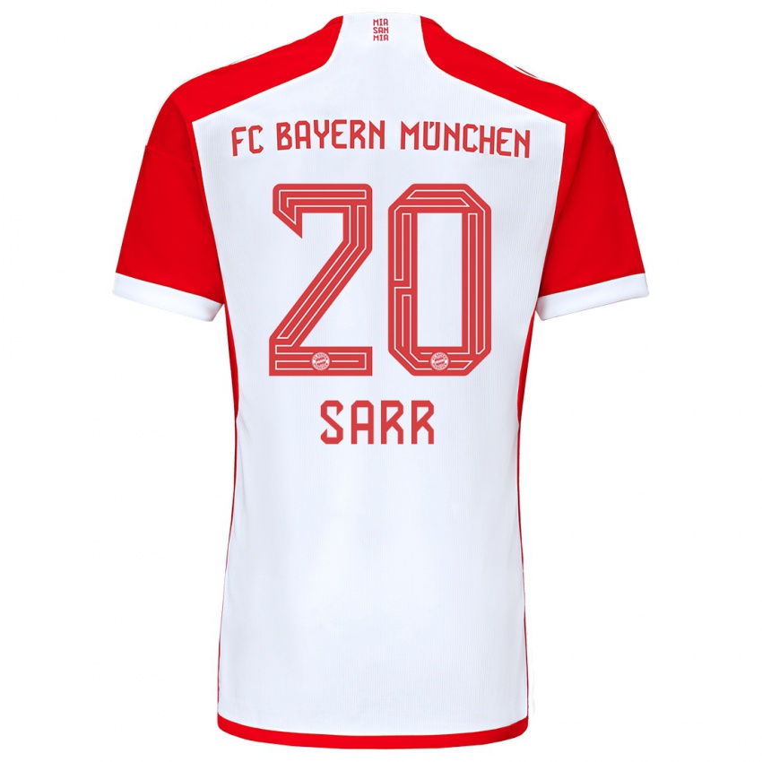 Kvinder Bouna Sarr #20 Rød Hvid Hjemmebane Spillertrøjer 2023/24 Trøje T-Shirt