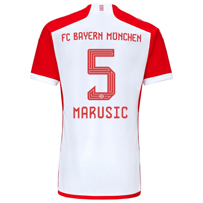 Kvinder Gabriel Marusic #5 Rød Hvid Hjemmebane Spillertrøjer 2023/24 Trøje T-Shirt