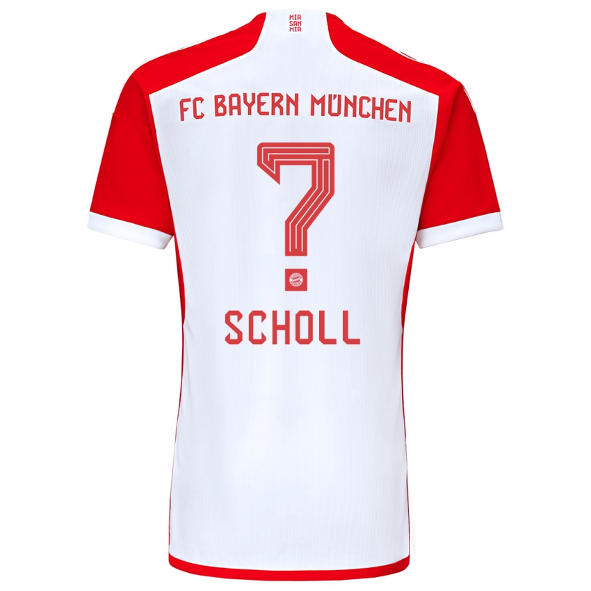 Kvinder Paul Scholl #0 Rød Hvid Hjemmebane Spillertrøjer 2023/24 Trøje T-Shirt