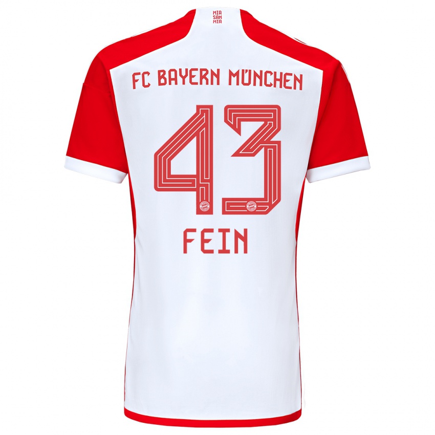 Kvinder Adrian Fein #43 Rød Hvid Hjemmebane Spillertrøjer 2023/24 Trøje T-Shirt