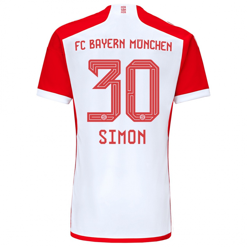 Kvinder Carolin Simon #30 Rød Hvid Hjemmebane Spillertrøjer 2023/24 Trøje T-Shirt
