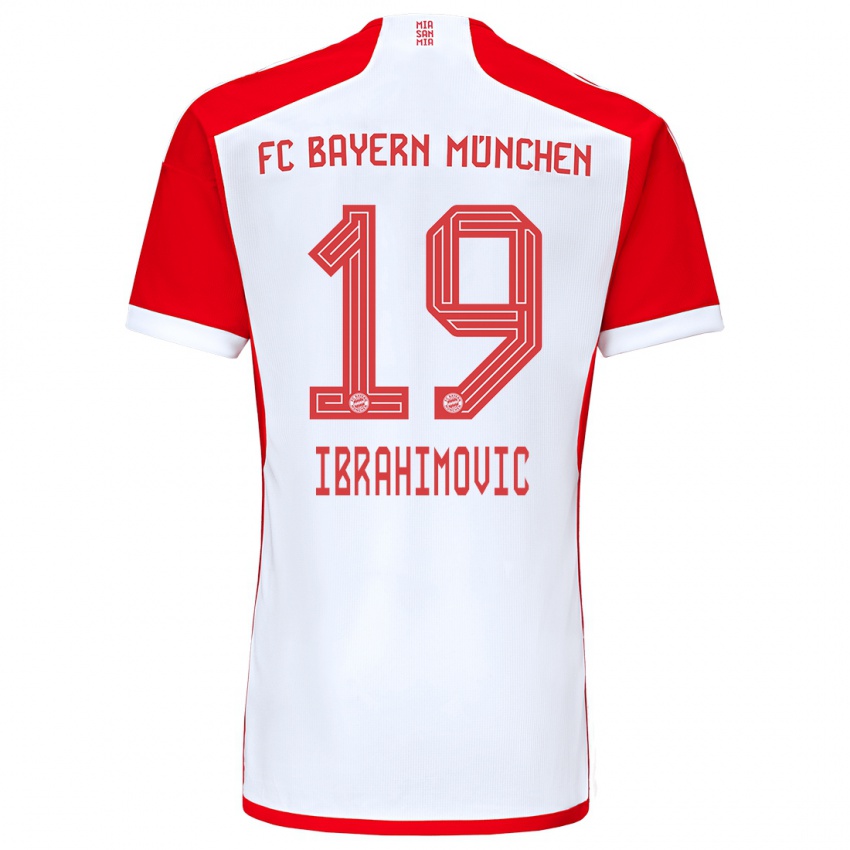 Kvinder Arijon Ibrahimovic #19 Rød Hvid Hjemmebane Spillertrøjer 2023/24 Trøje T-Shirt